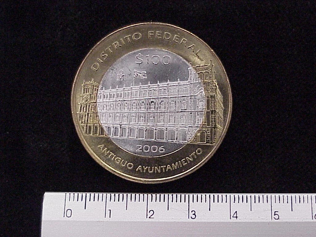 100 Pesos Unión de los Estados Ciudad de México segunda etapa cultural 2006 · Inventario Banxico 21610 (reverso)