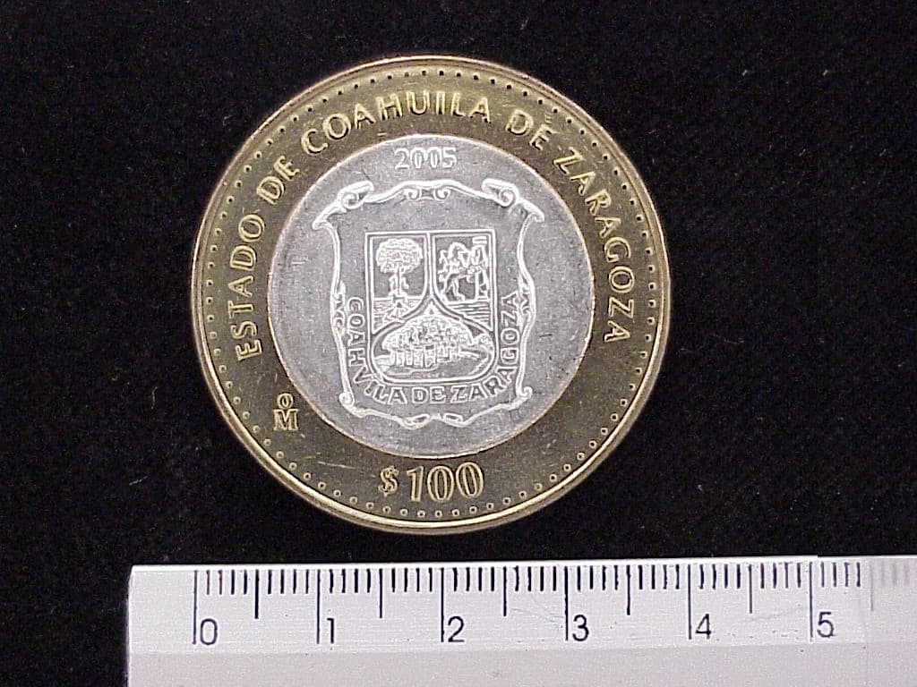 100 Pesos Coahuila Escudo 2003 · Inventario Banxico 21426 (reverso)
