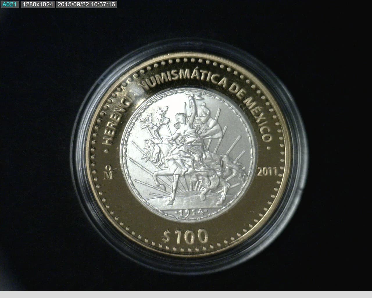 100 Pesos Herencia Numismatica I, Caballito 2011 · Reverso