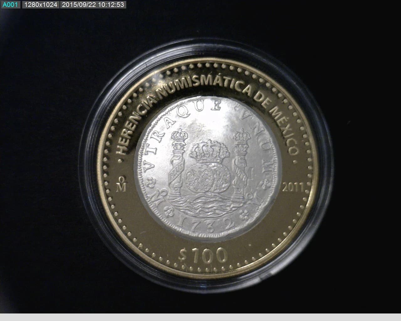 100 Pesos Herencia Numismática I, Columnario 2011 · Reverso
