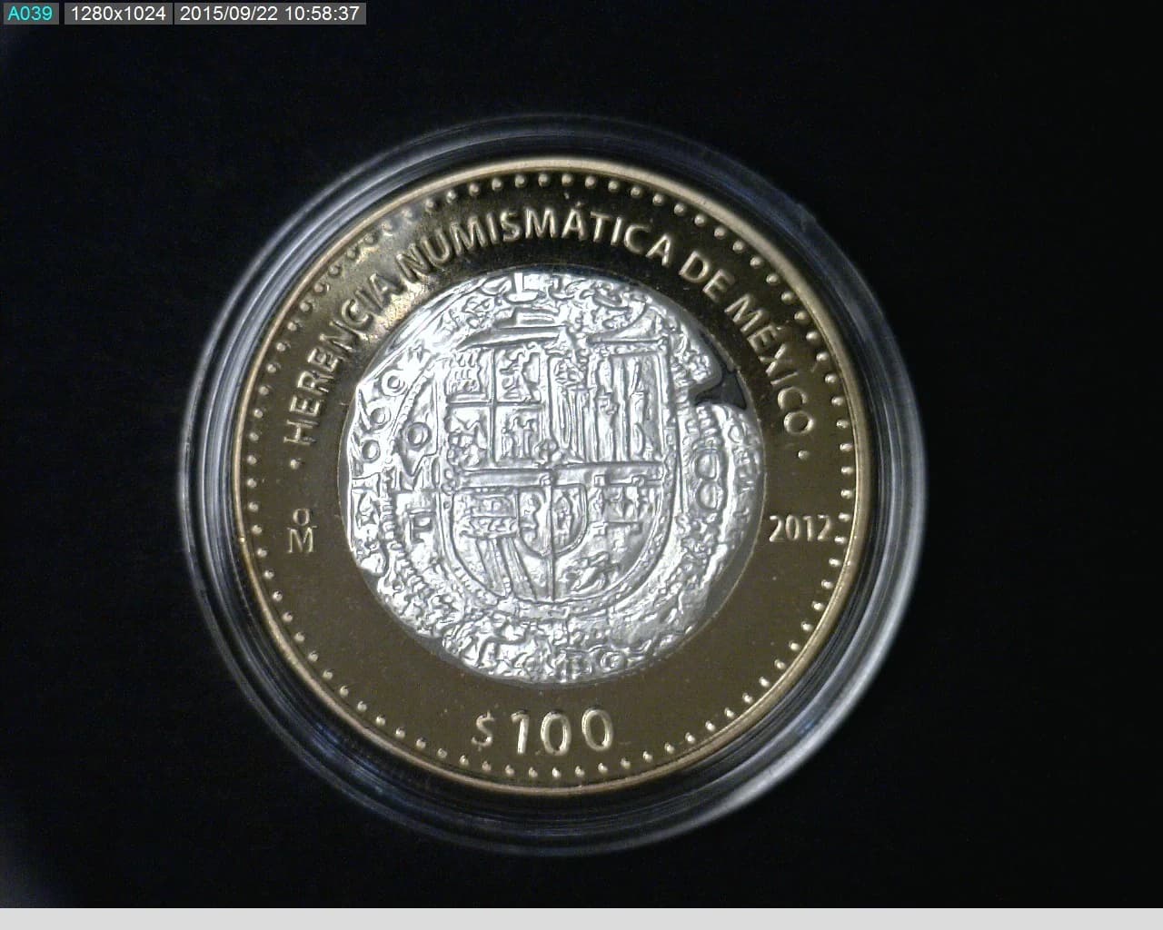 100 Pesos Herencia Numismatica II, Macuquina 2012 · Reverso