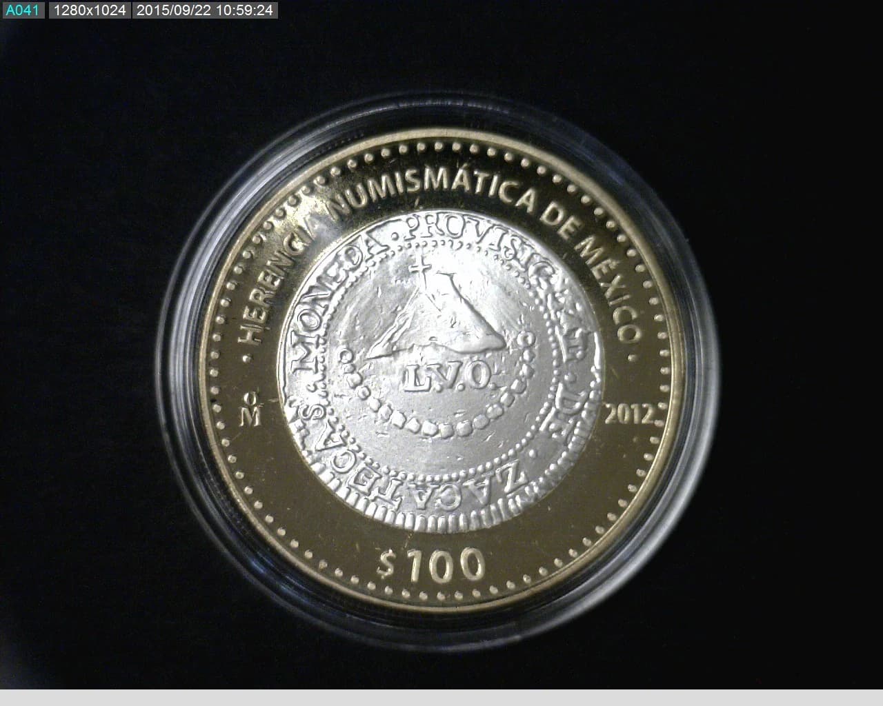 100 Pesos Herencia Numismatica II, Zacatecas Tipo LVO 2012 · Reverso