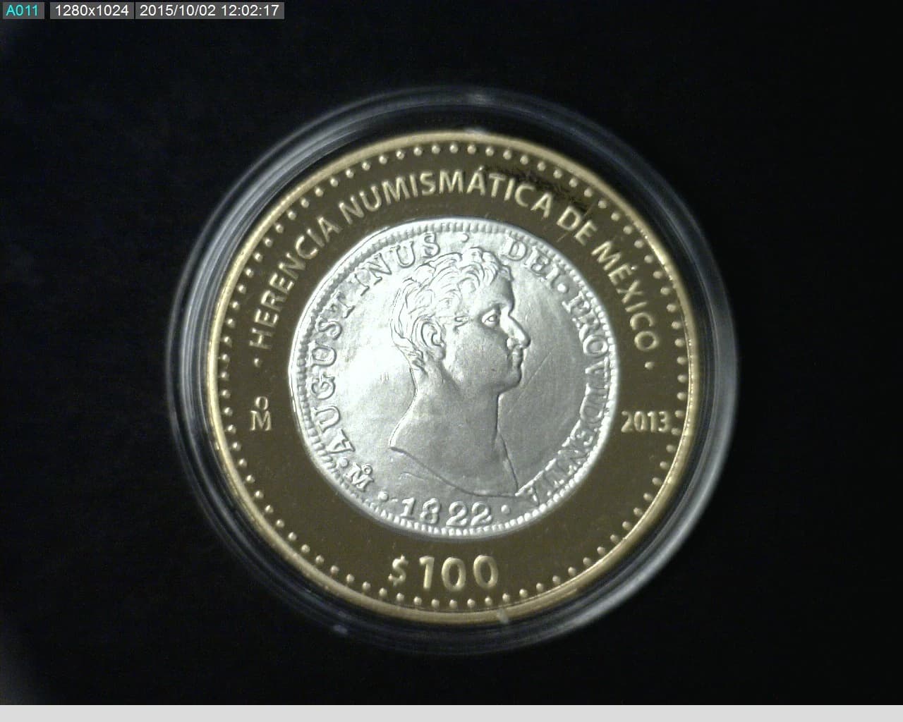 100 Pesos Herencia Numismatica III, Primer Imperio 8 Escudos 2013 - reverso