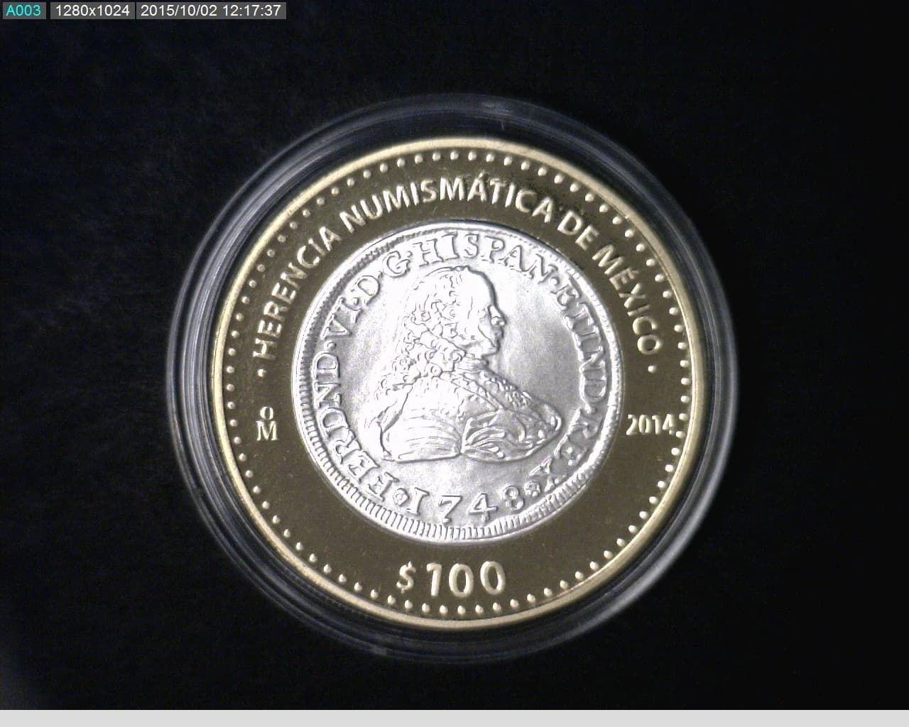 100 Pesos Herencia Numismatica IV, Pelucona 2014 - reverso
