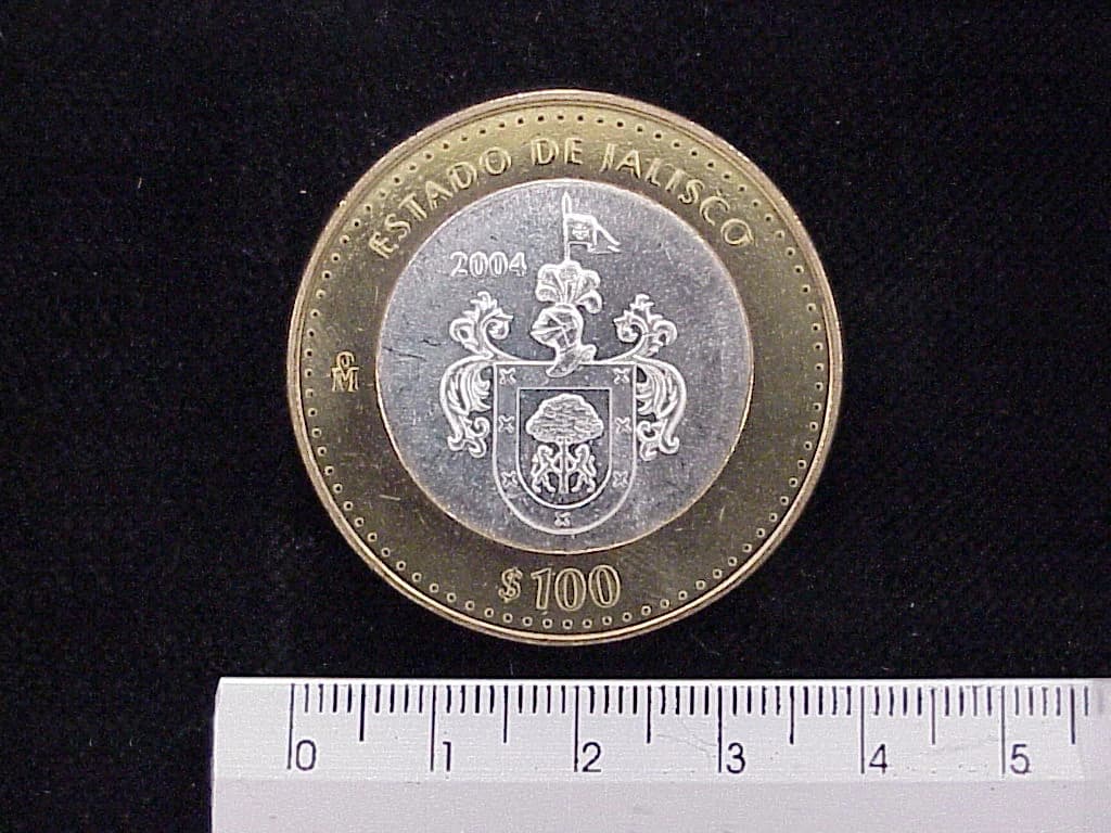 100 Pesos Jalisco Escudo 2003 · Inventario Banxico 21381 (reverso)