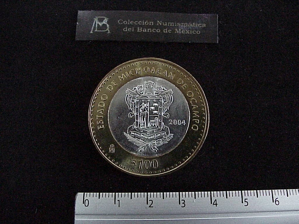 100 Pesos Michoacán Escudo 2003 · Inventario Banxico 21211 (reverso)
