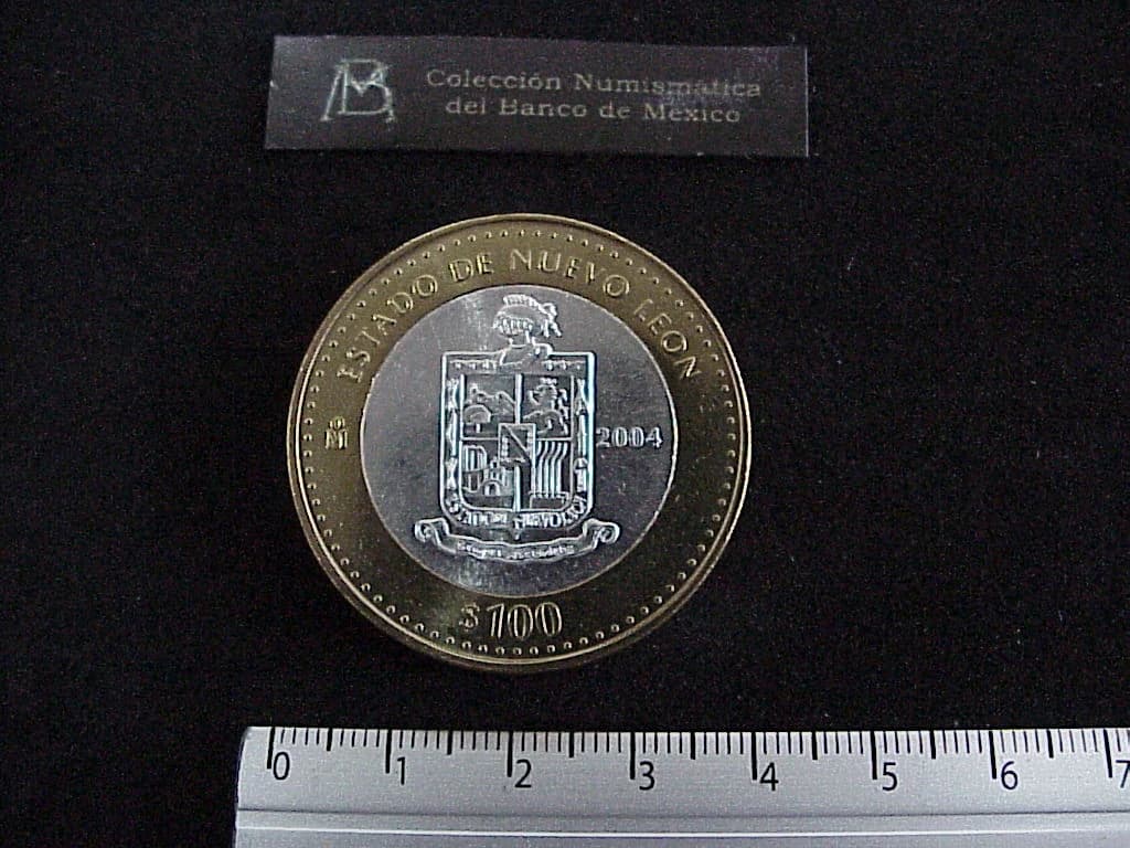 100 Pesos Nuevo León Escudo 2003 · Inventario Banxico 21224 (reverso)