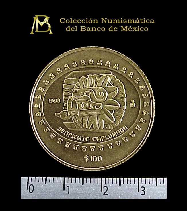 100 Pesos Precolombina, Colección Tolteca, águila. Una onza 1998 Proof · Reverso