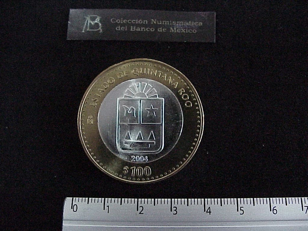 100 Pesos Quintana Roo Escudo 2003 · Inventario Banxico 21215 (reverso)