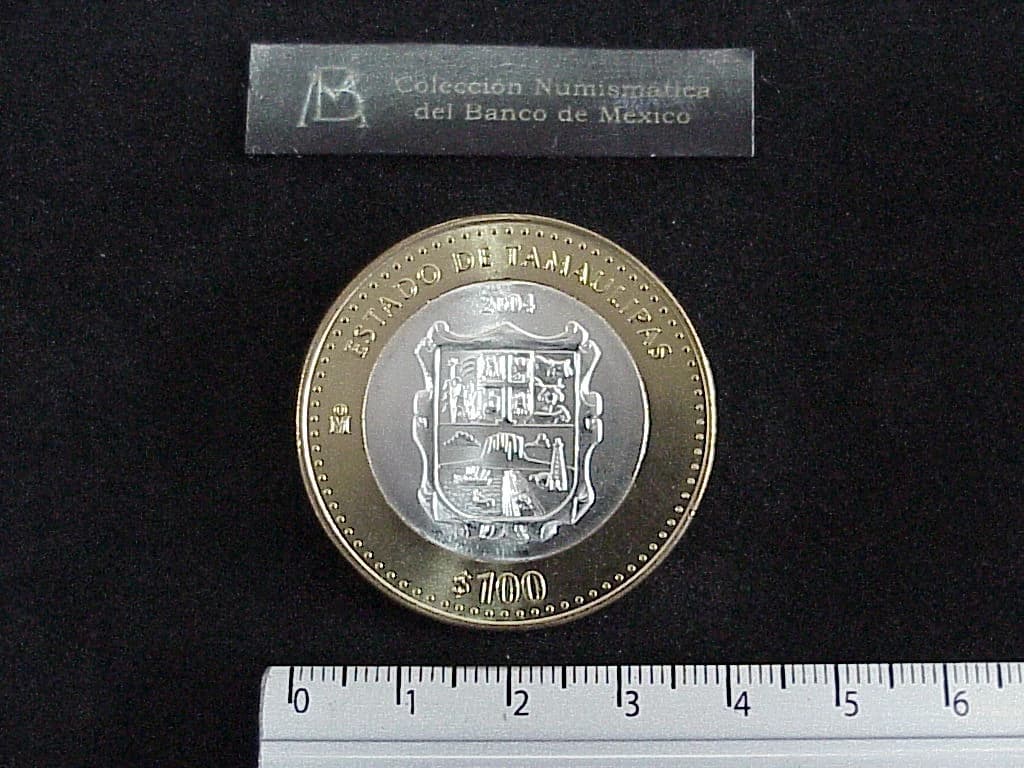 100 Pesos Tamaulipas Escudo 2003 · Inventario Banxico 21193 (reverso)