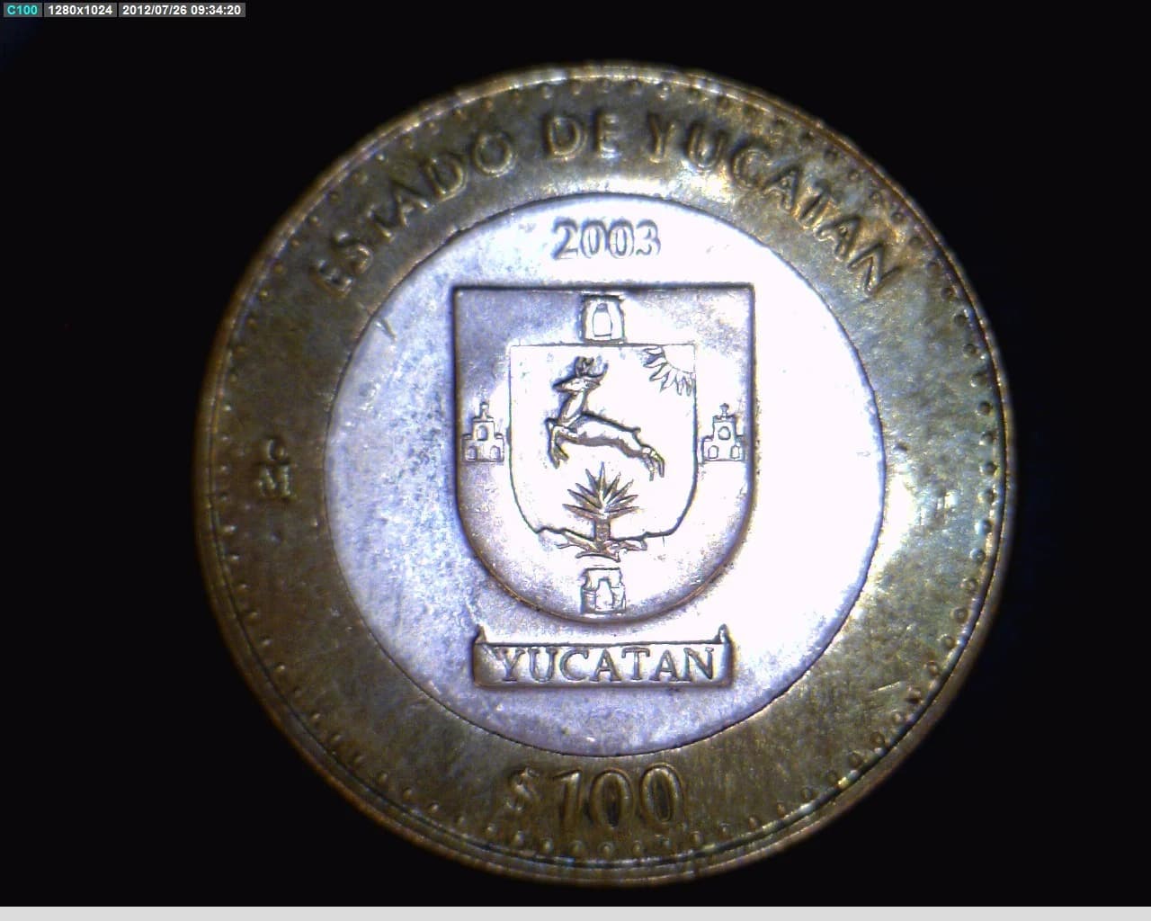100 Pesos Yucatán Escudo 2003 · Inventario Banxico 20581 (reverso)
