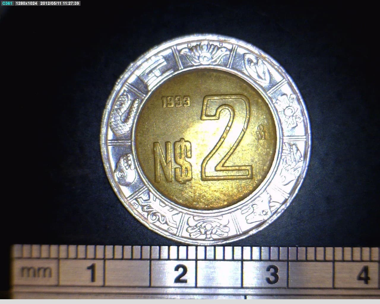 2 Bimetálica 1993 . Inventario Banxico 18553 (reverso)