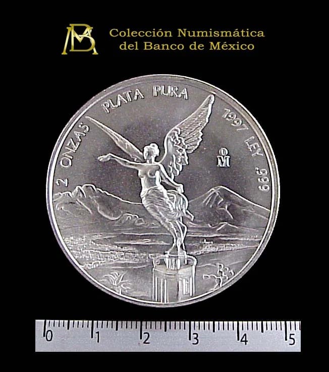 2 oz Libertad Plata 1997 · Inventario Banxico 20866 (reverso)