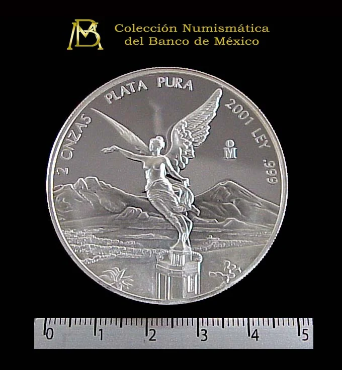 2 Onza Libertad Plata 2001 Proof · Reverso