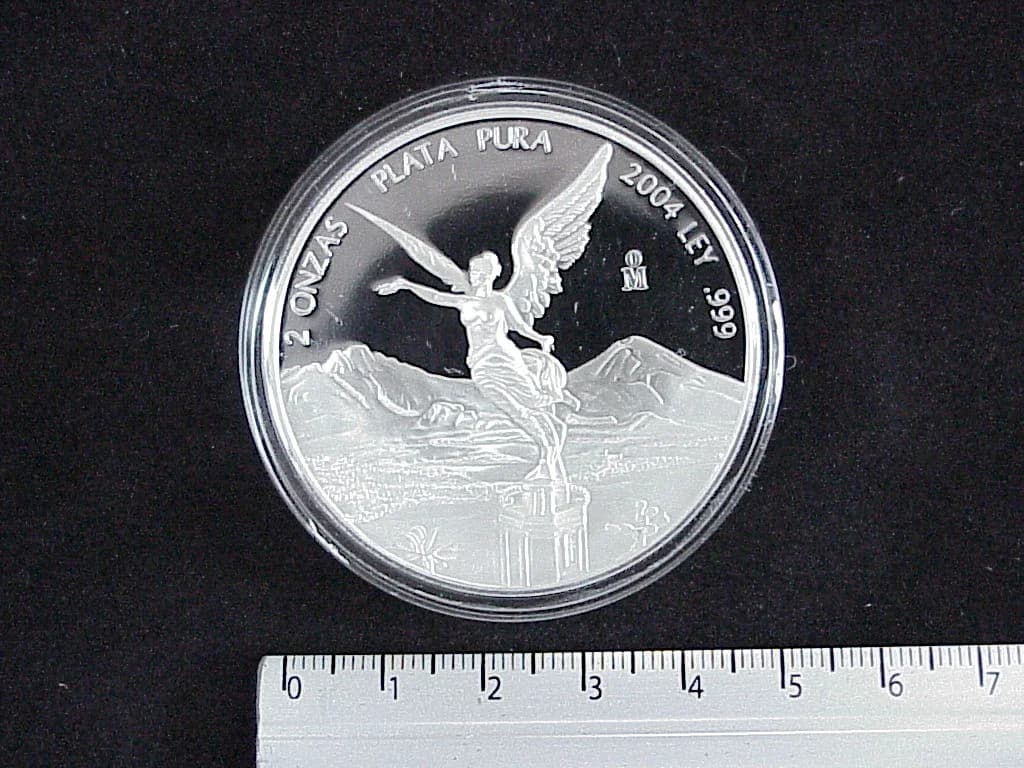 2 oz Libertad Plata 2004 · Inventario Banxico 21157 (reverso)