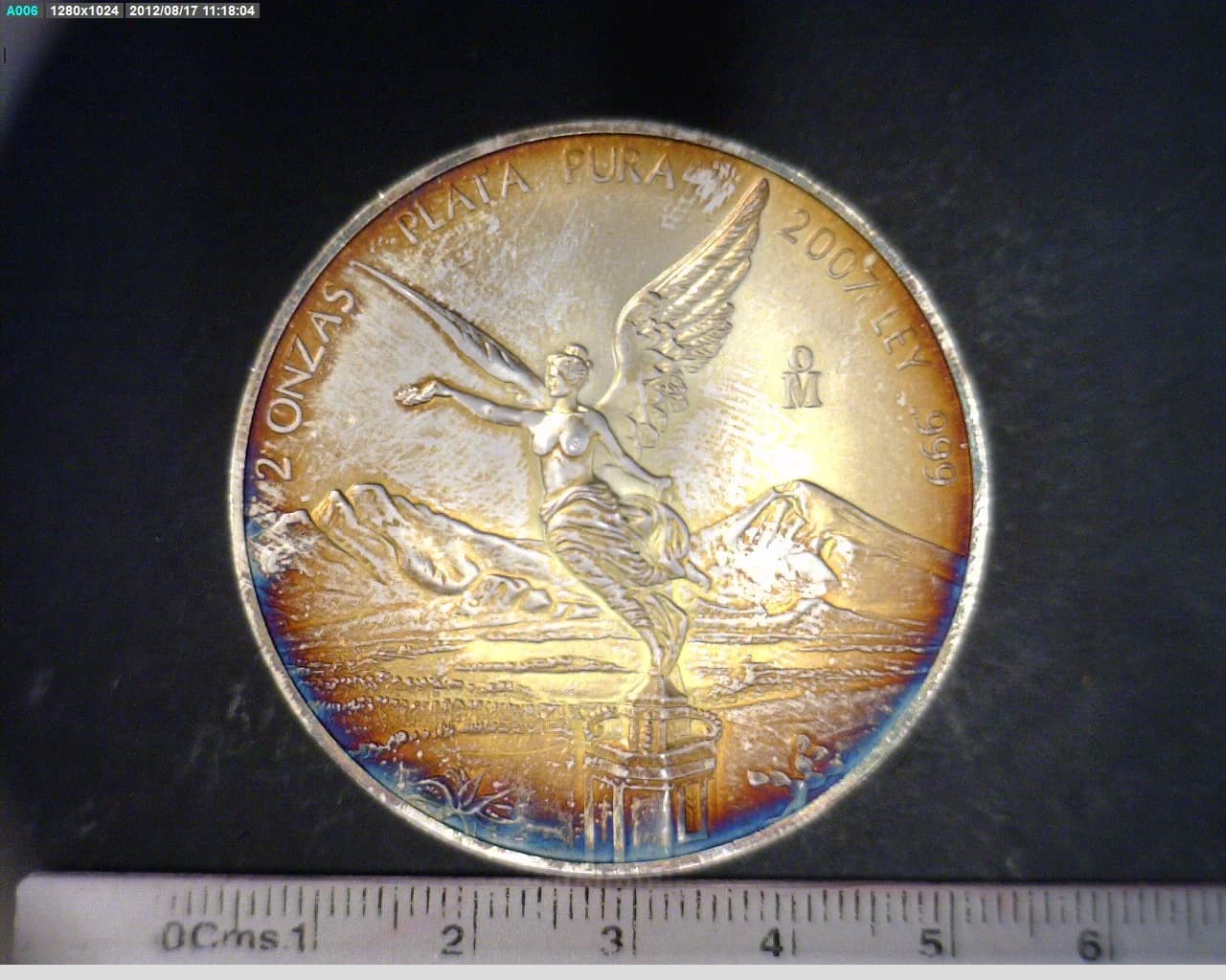 2 oz Libertad Plata 2007 · Inventario Banxico 21823 (reverso)