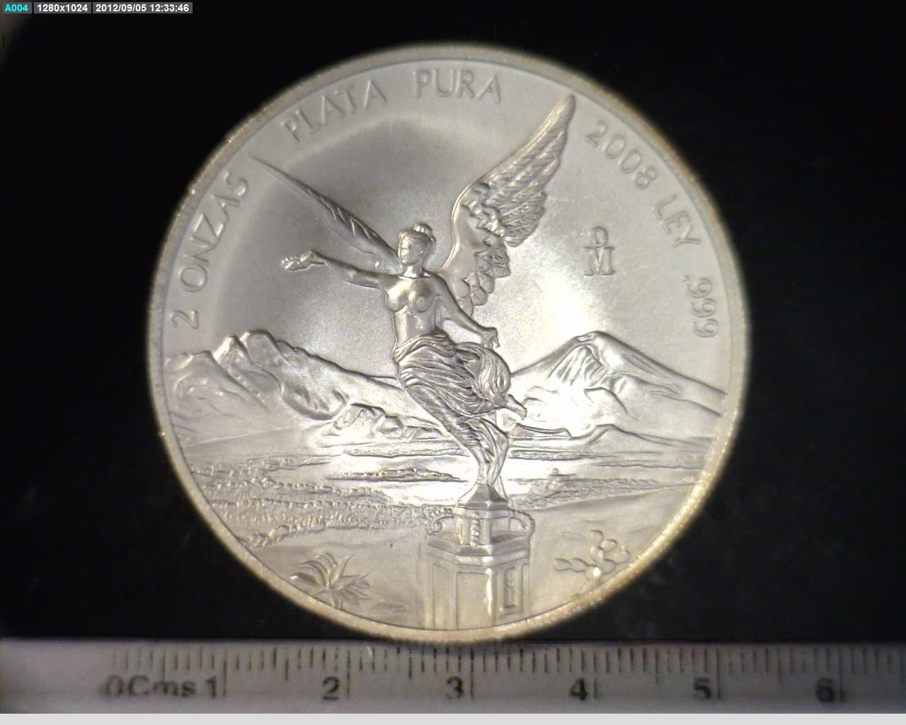 2 oz Libertad Plata 2008 · Inventario Banxico 22178 (reverso)