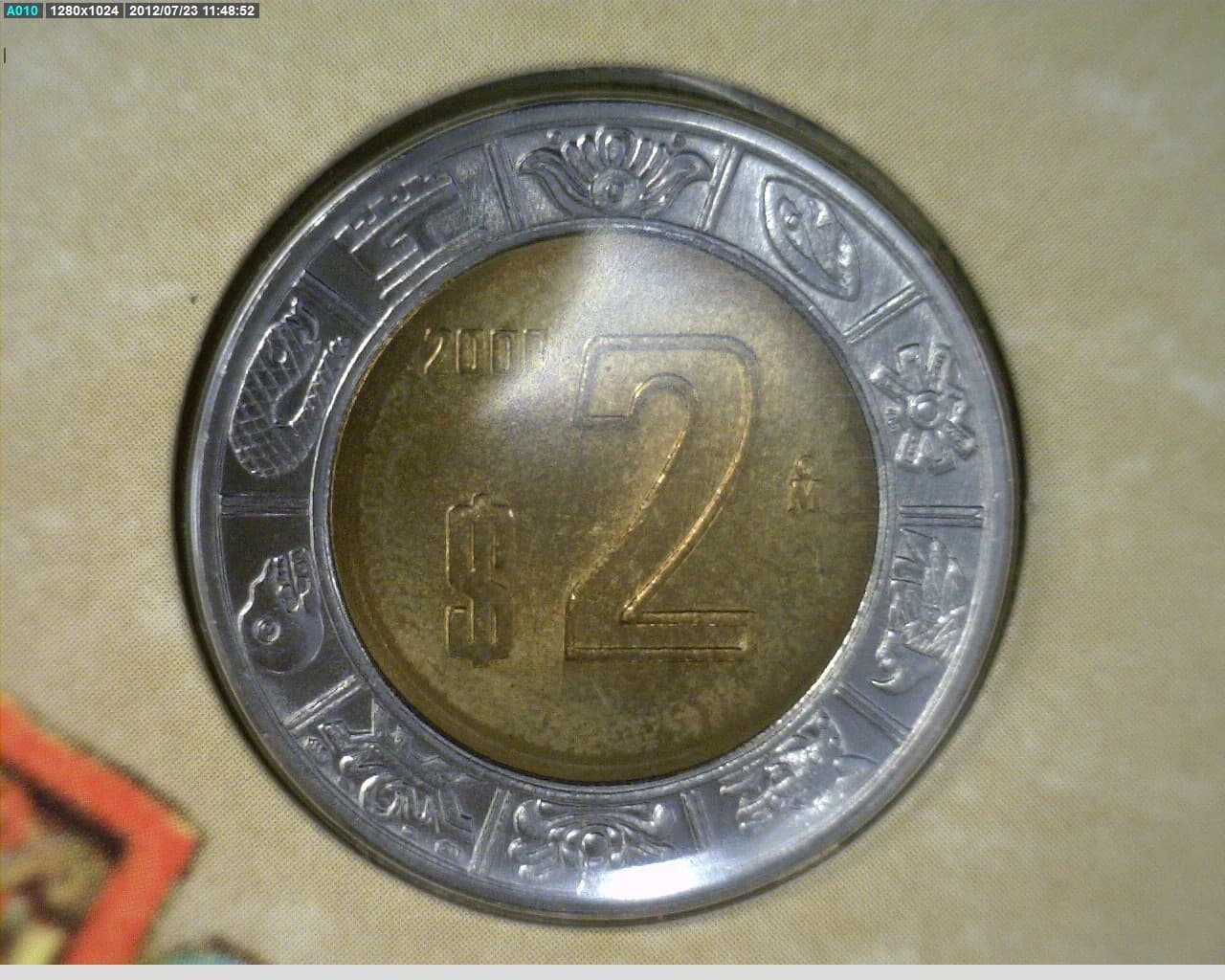 2 Bimetálica 2000 . Inventario Banxico 20656 (reverso)