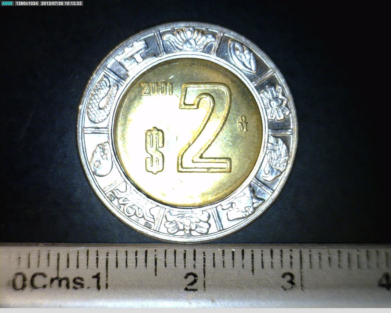 2 Bimetálica 2001 . Inventario Banxico 20523 (reverso)