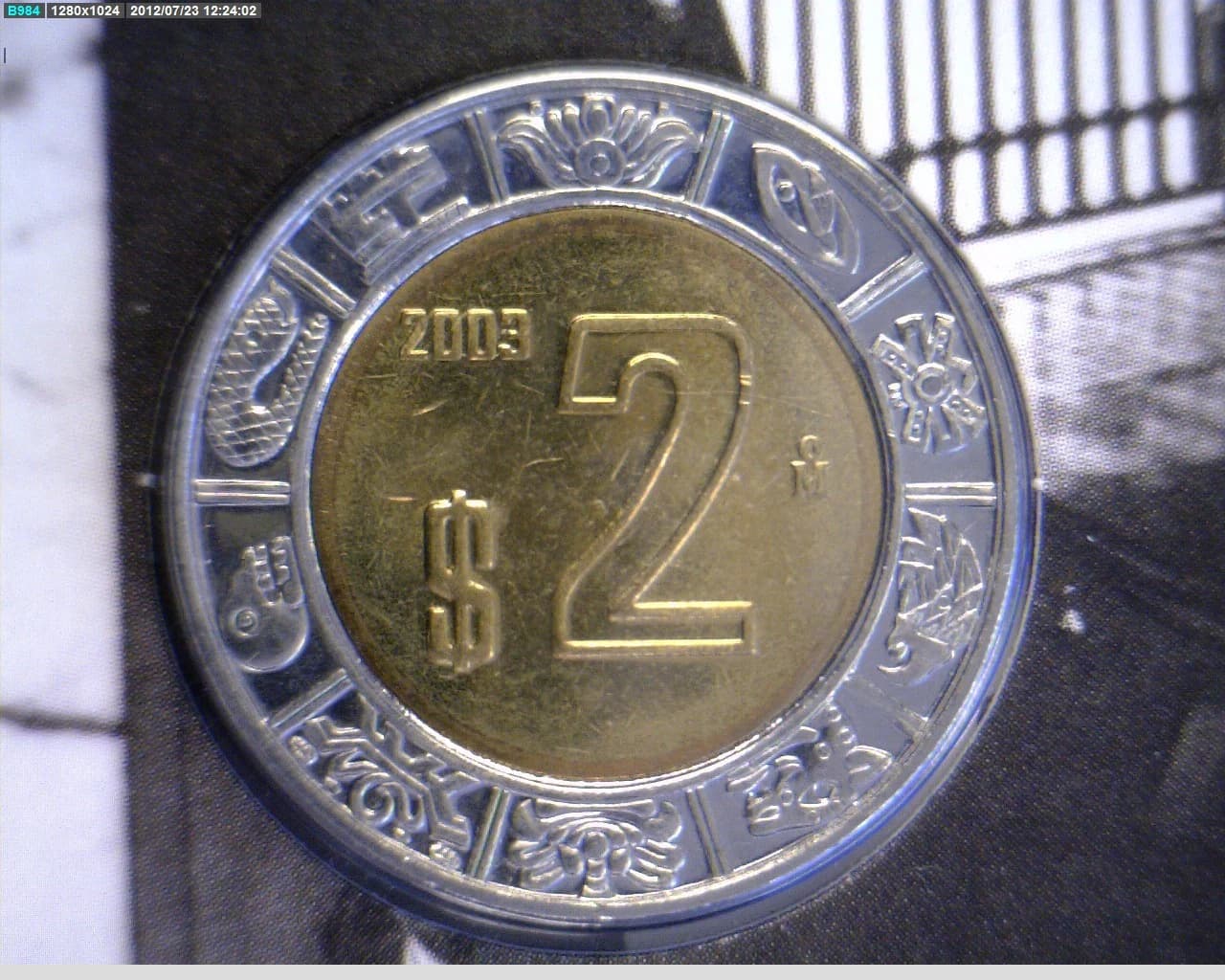 2 Bimetálica 2003 . Inventario Banxico 20573 (reverso)