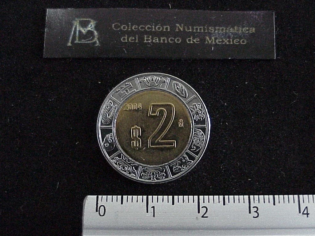2 Bimetálica 2004 . Inventario Banxico 21240 (reverso)