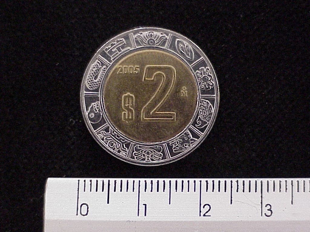 2 Bimetálica 2005 . Inventario Banxico 21461 (reverso)
