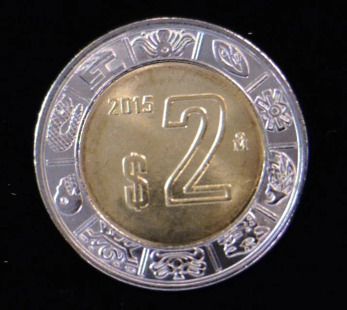 2 Bimetálica 2015 . Inventario Banxico 23591 (reverso)