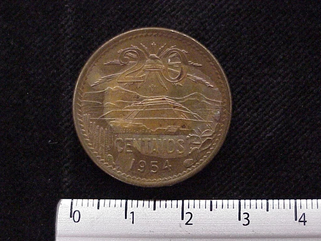 20 Centavos Cobre 1954 (reverso)
