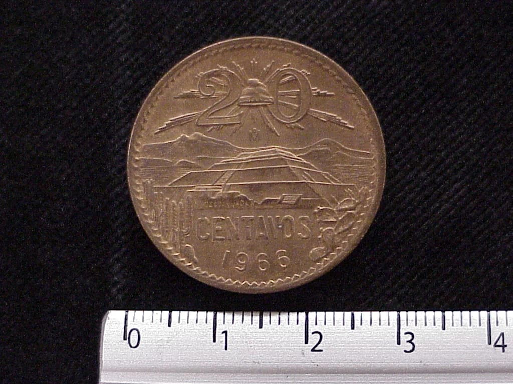 20 Centavos Cobre 1966 (reverso)