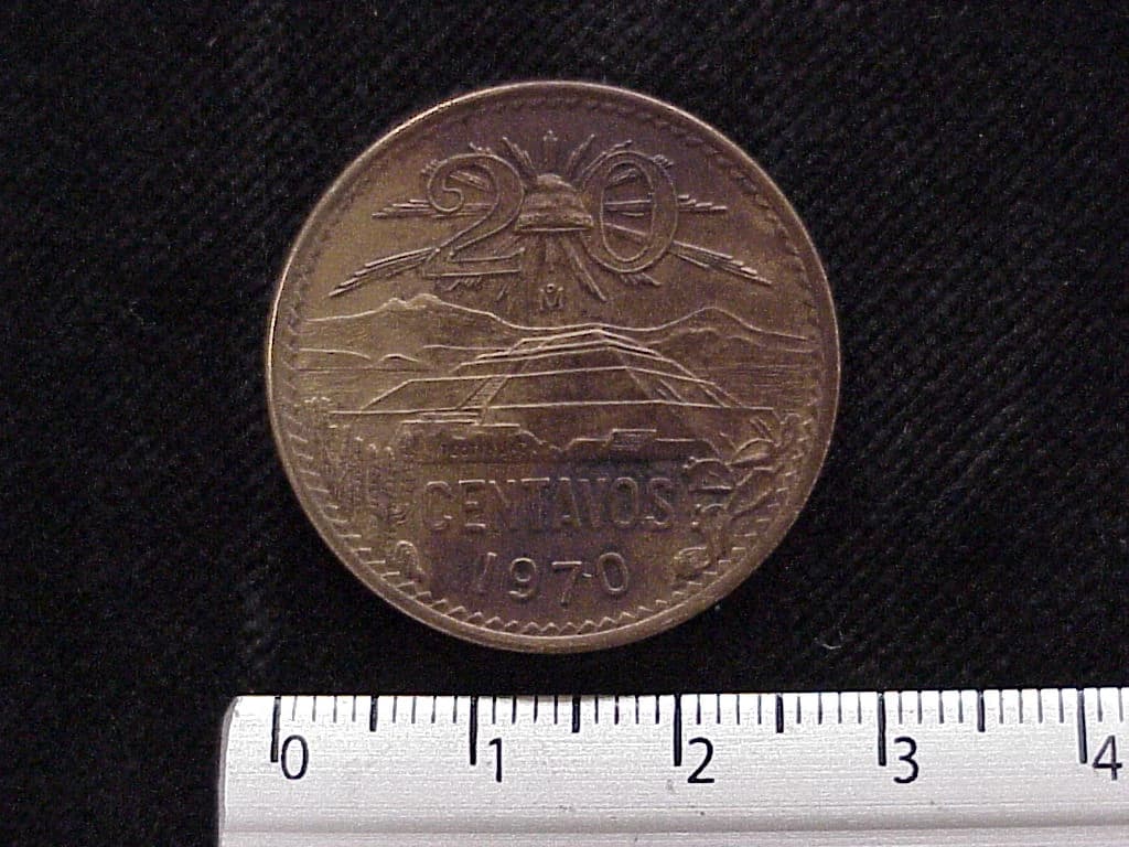 20 Centavos Cobre 1970 (reverso)