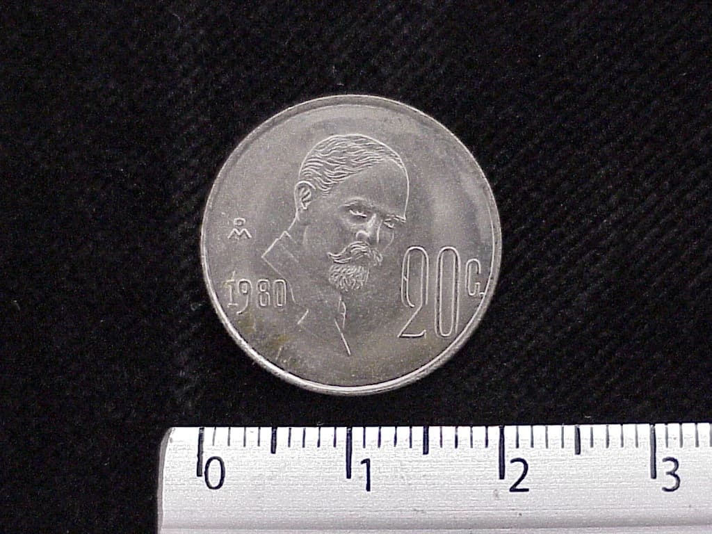 20 Cuproníquel 1980 . Inventario Banxico 12162 (reverso)