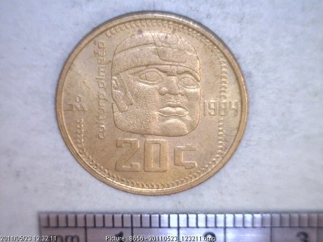 20 Centavos Latón 1984 (reverso)