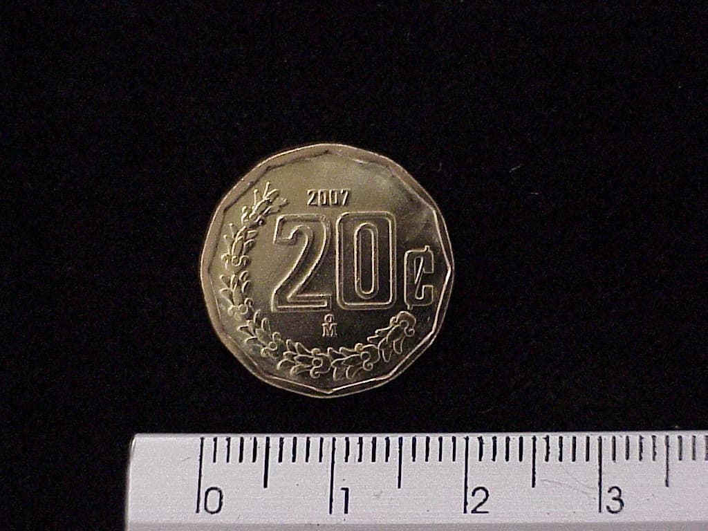 20 Centavos Bronce Aluminio 2007 · Reverso