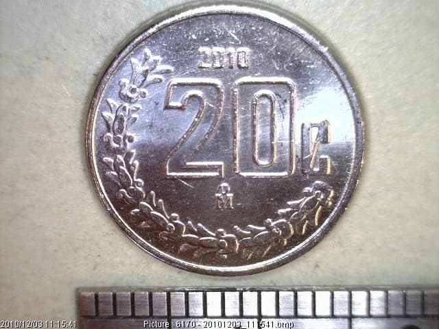 20 Centavos Acero inoxidable 2010 · Reverso