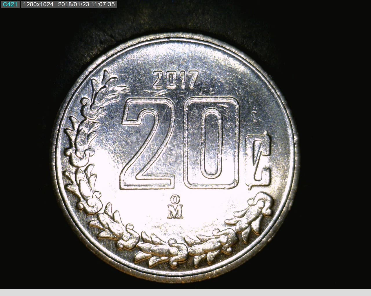 20 Centavos Acero inoxidable 2017 · Reverso