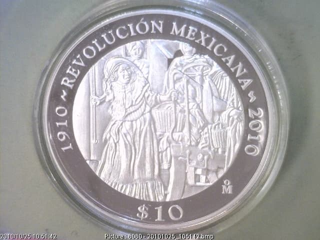 20 Pesos Bicentenario de la Independencia de México, Encapsulada 2010 · Reverso