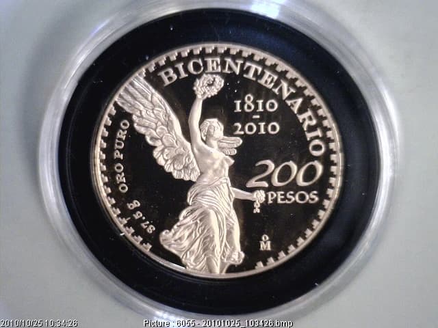 200 Pesos Bicentenario de la Independencia 2010 Proof · Reverso