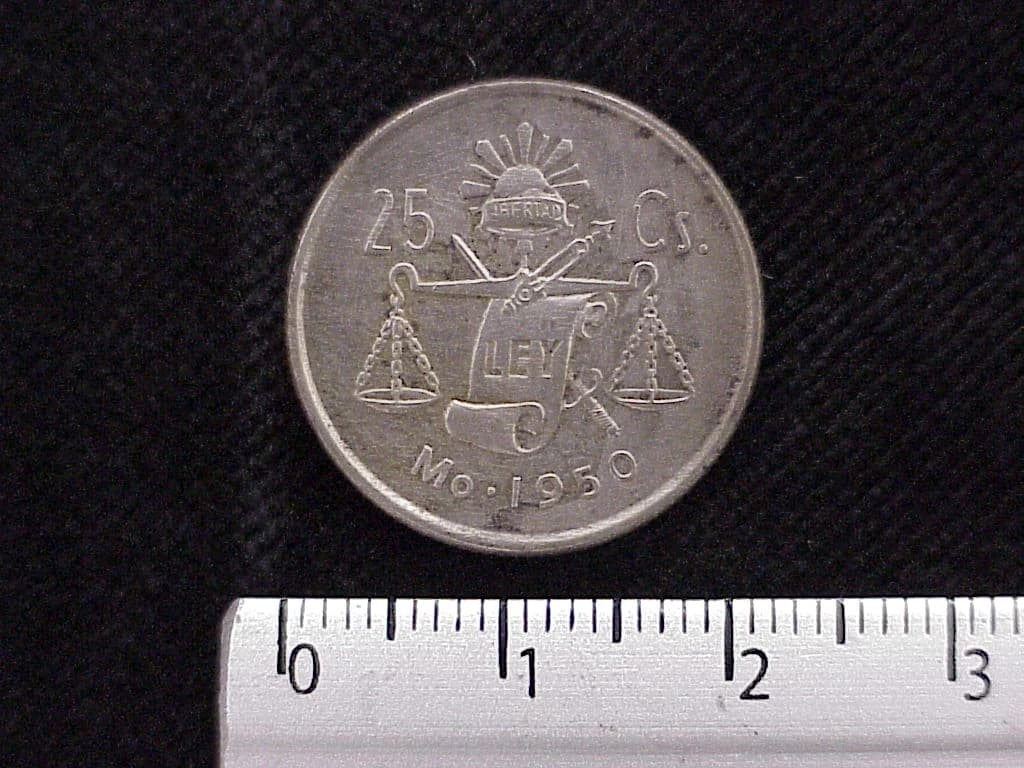 25 Centavos Plata 1950 (reverso)
