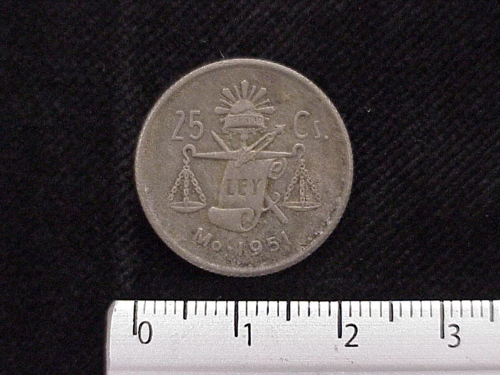 25 Centavos Plata 1951 (reverso)