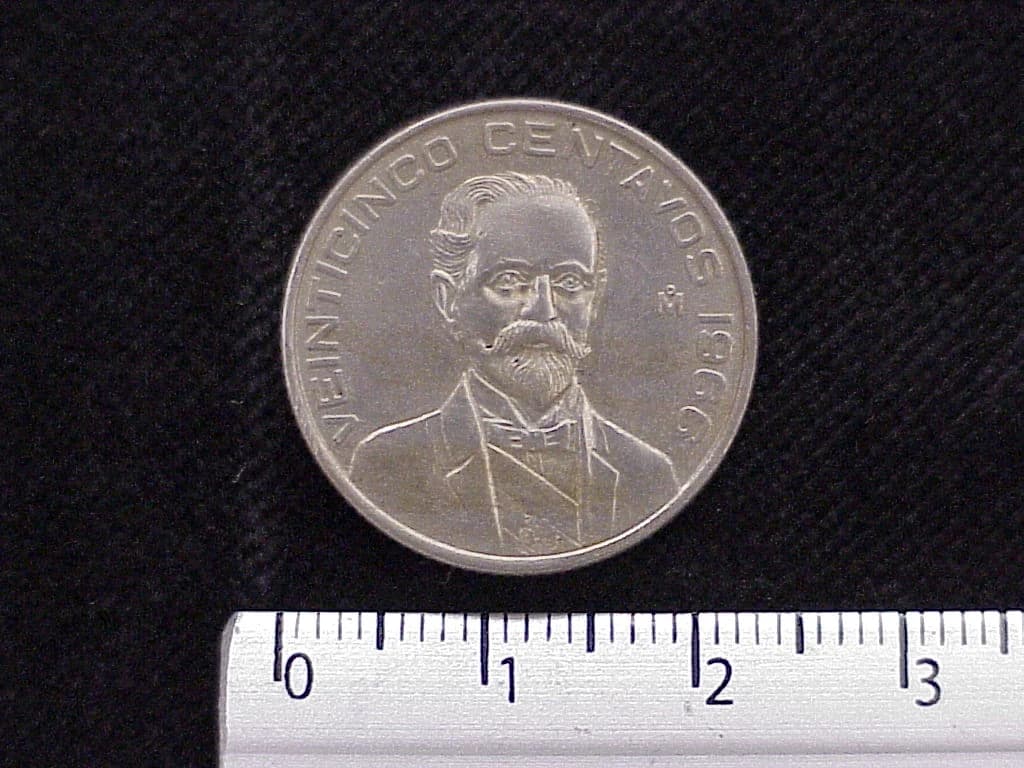 25 Centavos Cuproníquel 1966 (reverso)