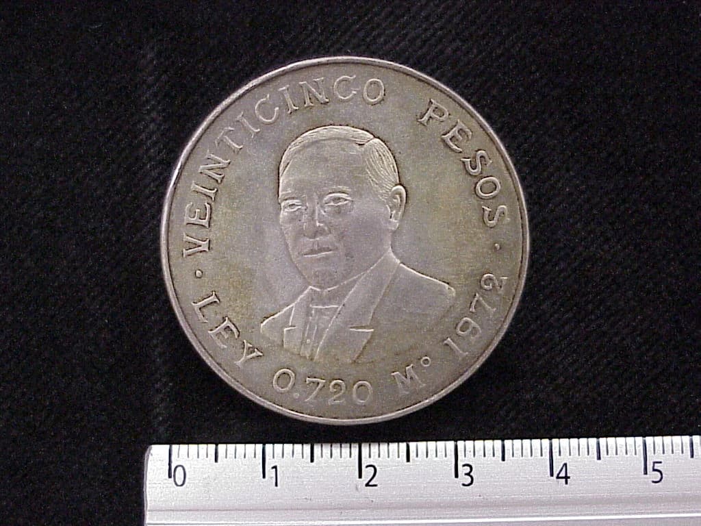25 Pesos Plata 1972 (reverso)