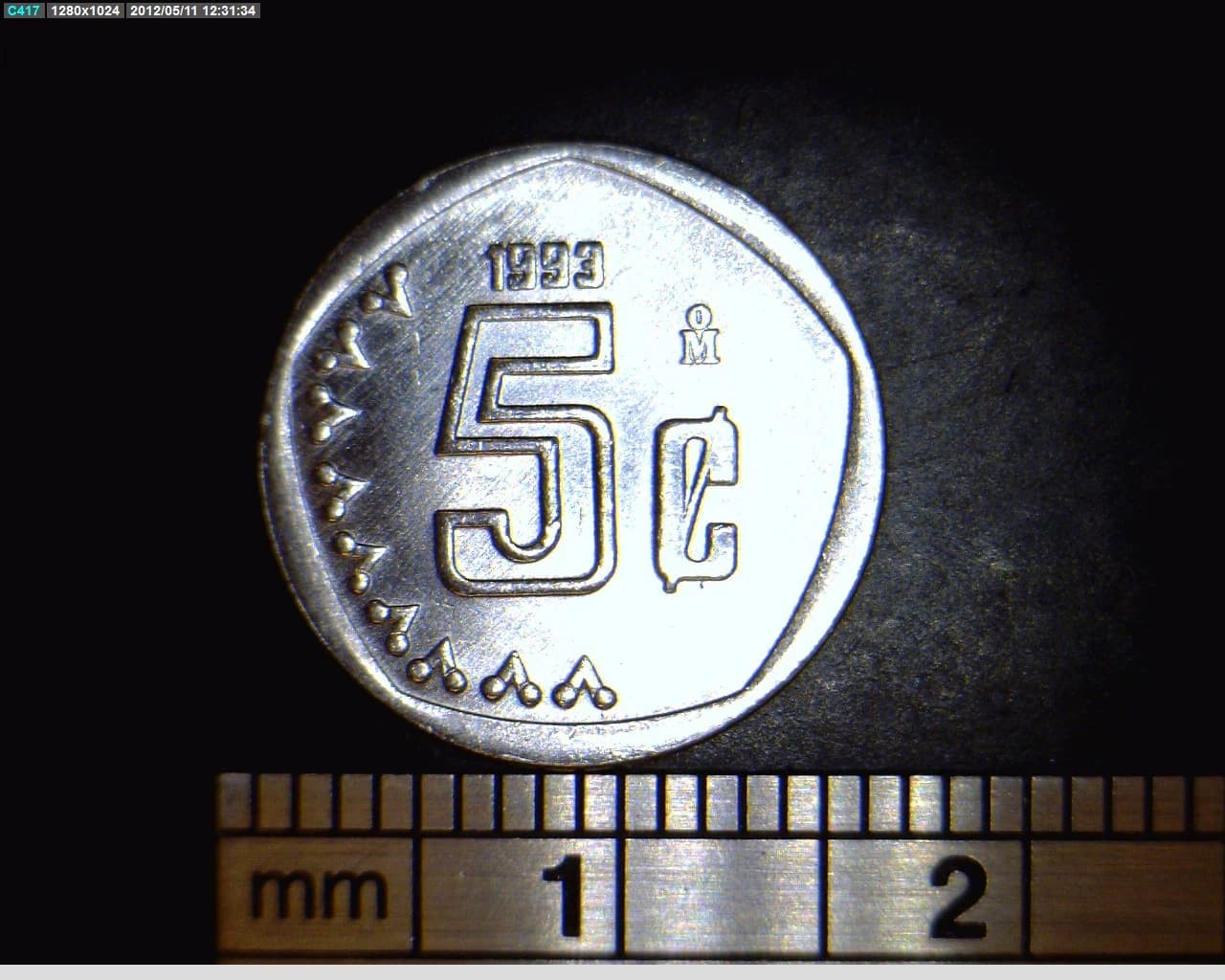 5 Acero inoxidable 1993 . Inventario Banxico 18578 (reverso)