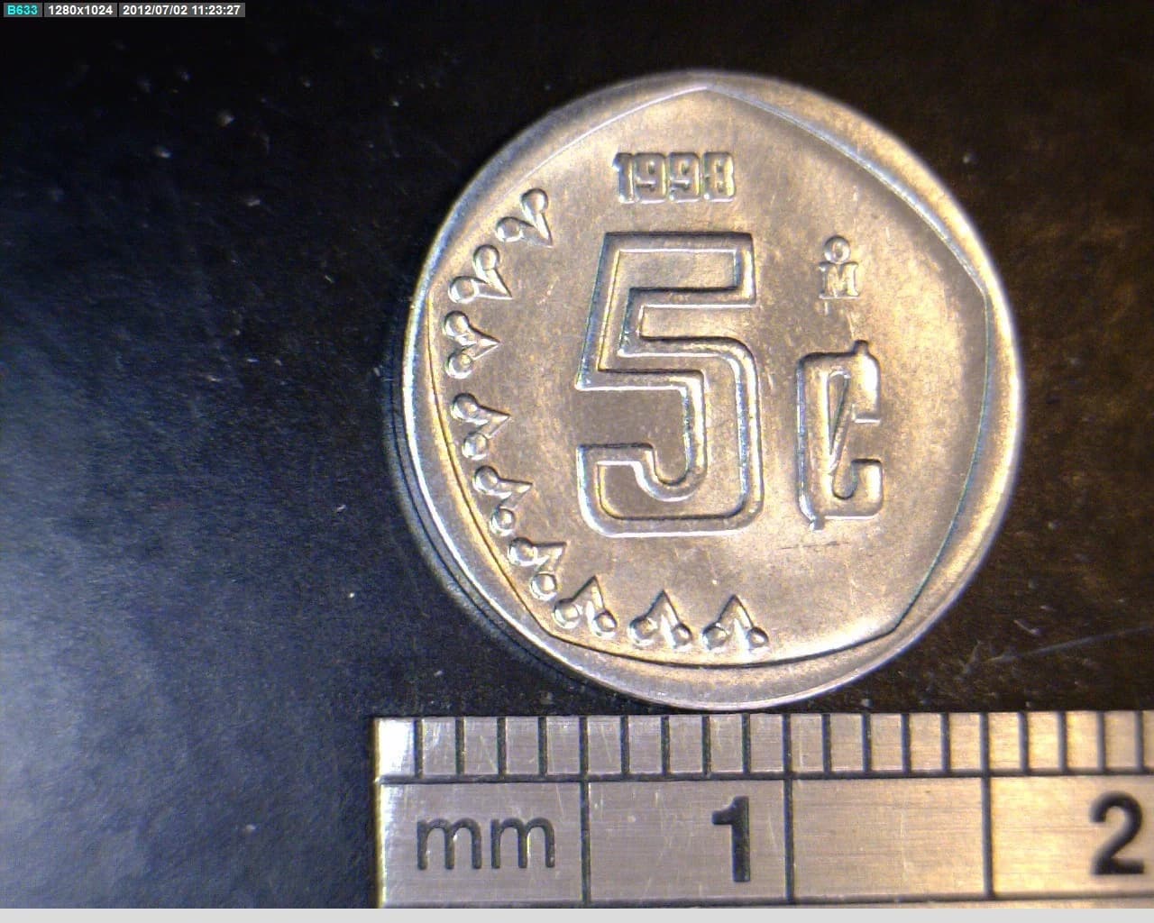 5 Centavos Acero inoxidable 1998 · Reverso