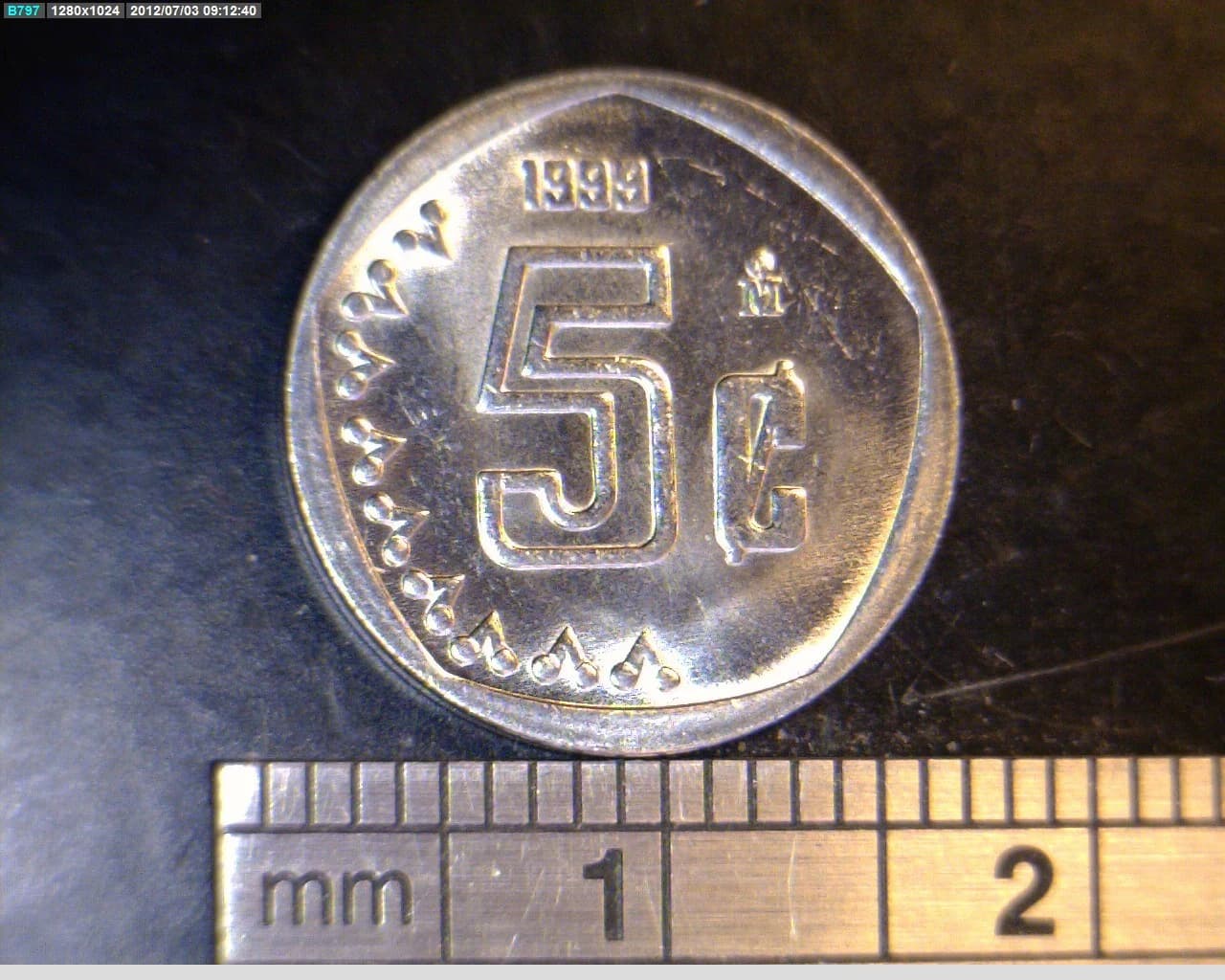 5 Centavos Acero inoxidable 1999 · Reverso