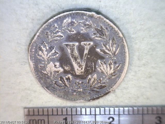 5 Centavos Decimal 1882 · Reverso
