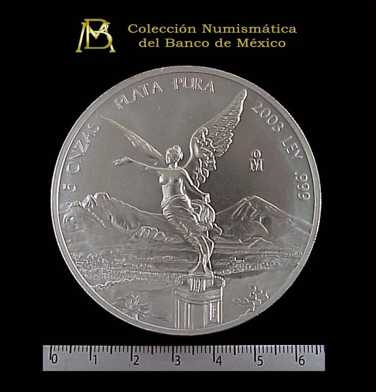 5 oz Libertad Plata 2003 · Inventario Banxico 20860 (reverso)