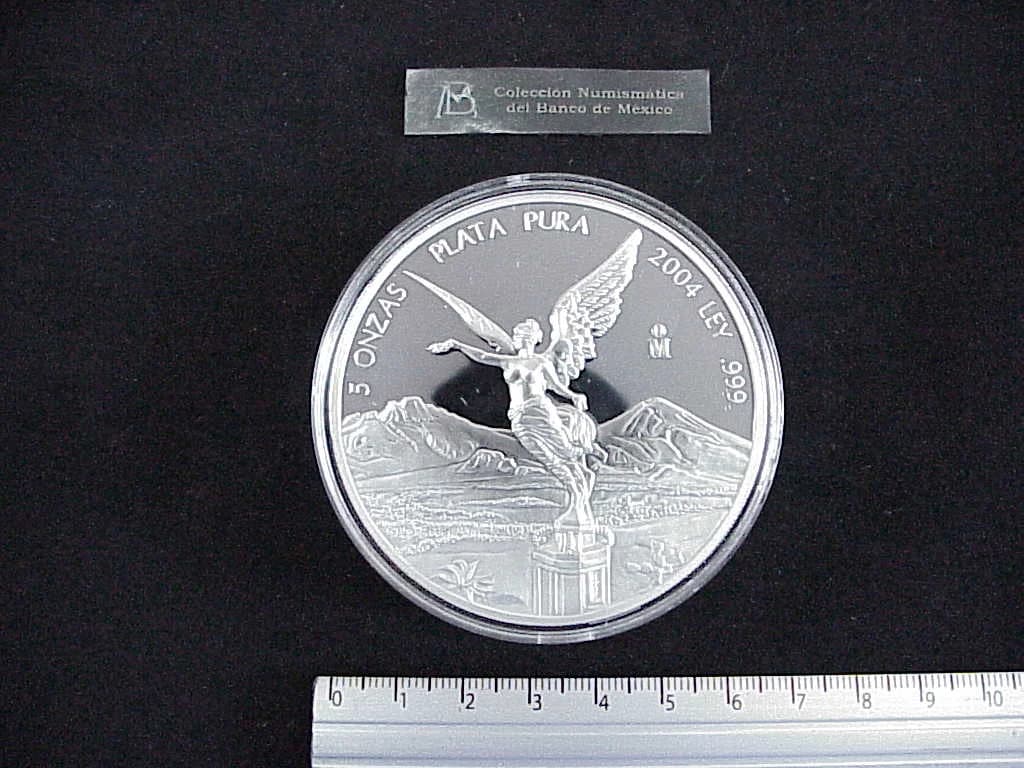 5 oz Libertad Plata 2004 · Inventario Banxico 21153 (reverso)
