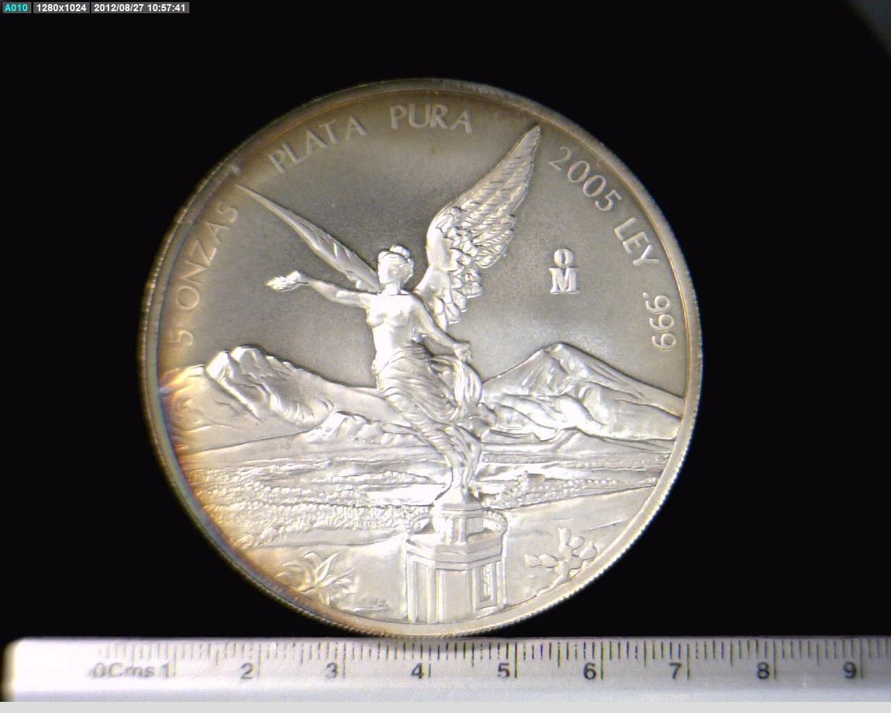 5 oz Libertad Plata 2005 · Inventario Banxico 21799 (reverso)