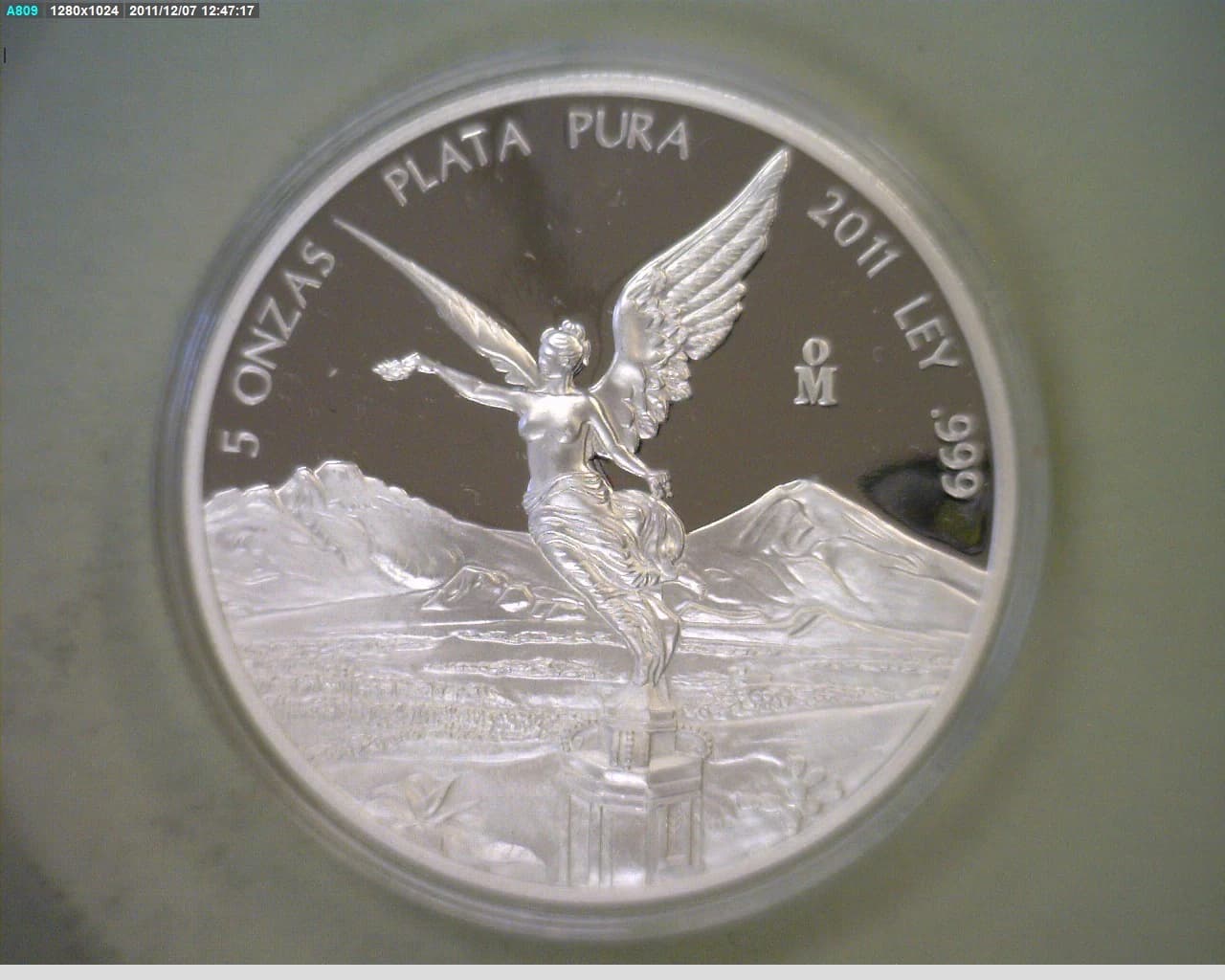 5 Onza Libertad Plata 2011 Proof · Reverso
