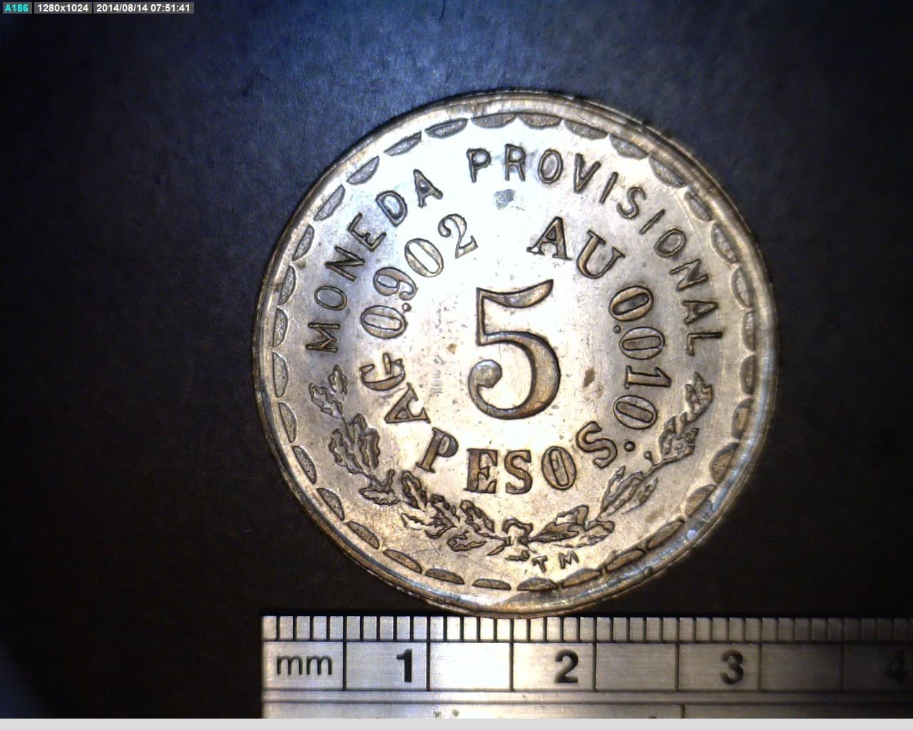 5 Pesos 1915 · Reverso